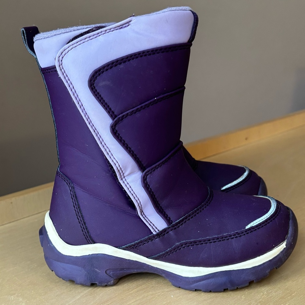 Lands End little girls purple snow boots with Velcro size 12 - Picture 3 of 8